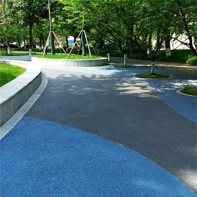 聚合物现浇盲道 黑沥青改色 彩色防滑路面 水性聚合物薄层